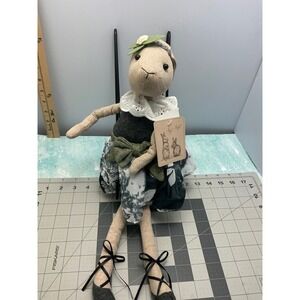 Hip Hop Primitive Easter Bunny Rabbit Plush 17in Weighted Bottom Floral Skirt